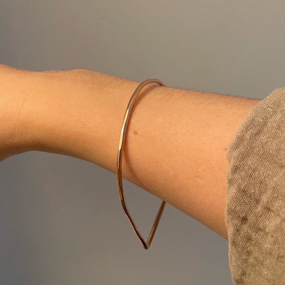 Rose Gold Plated Irregularly Shaped Bangle - Picture 2 of 4